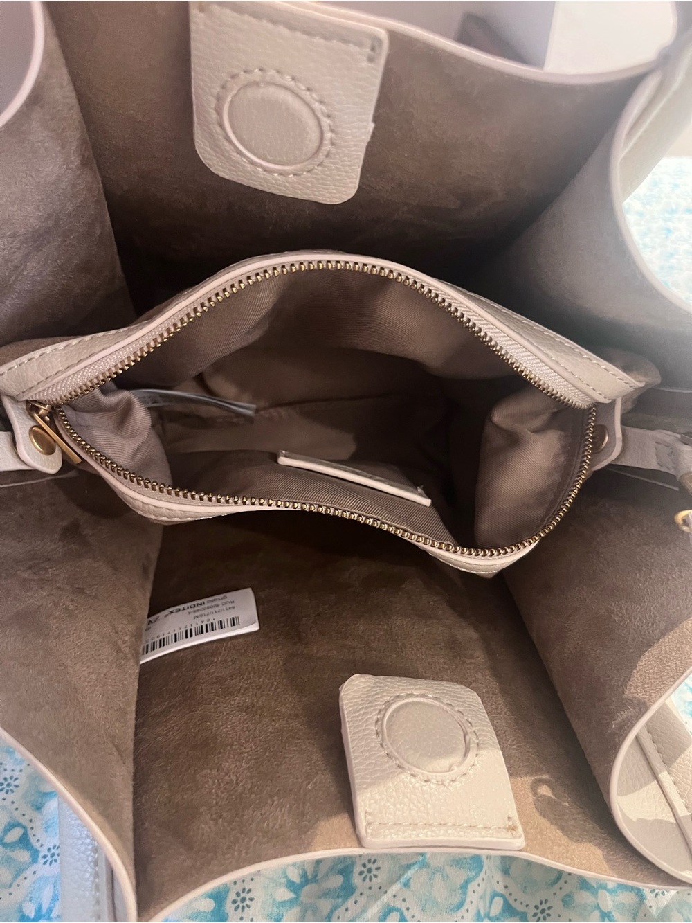 Zara Mini Pebbled Leather Top-Handle Crossbody — Light Beige - Picture 5 of 10
